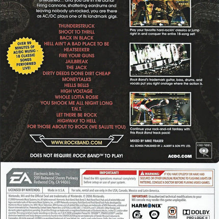 AC/DC Live: Rock Band, Track Pack - Nintendo Wii
