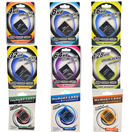 Memory Card for Nintendo GameCube / Wii – 4MB to 1024MB