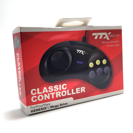 Sega Genesis Wired Controller Black – TTX Tech
