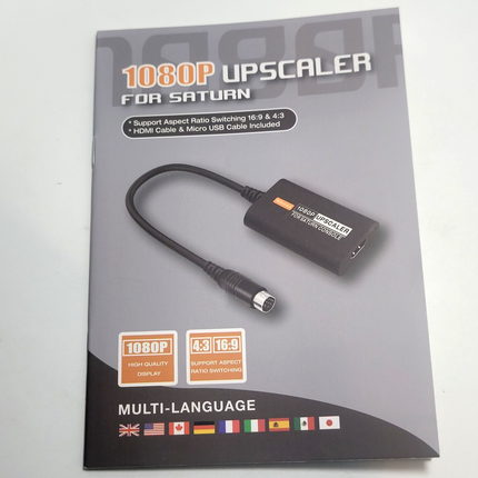HDMI Upscaler Adapter for Sega Saturn 1080p – 4:3 / 16:9