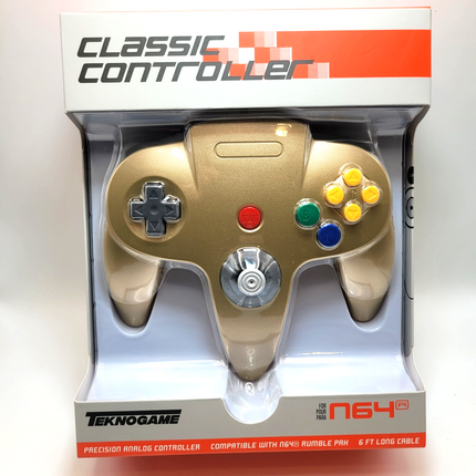 Nintendo 64 Wired Controller Gold - TeknoGame®