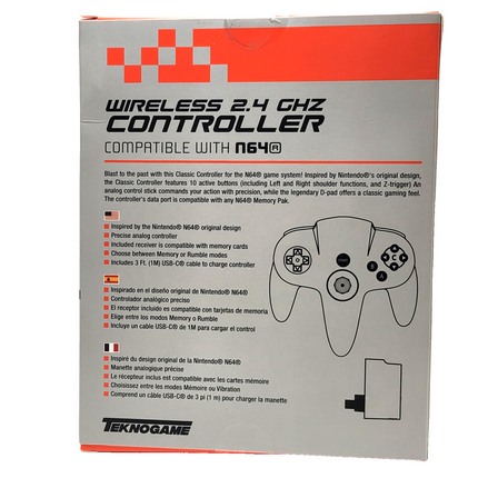 Nintendo 64 Wireless Controller Gray - TeknoGame®