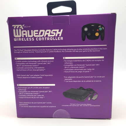 GameCube / Wii Wireless WaveDash Controller Black - TTX Tech