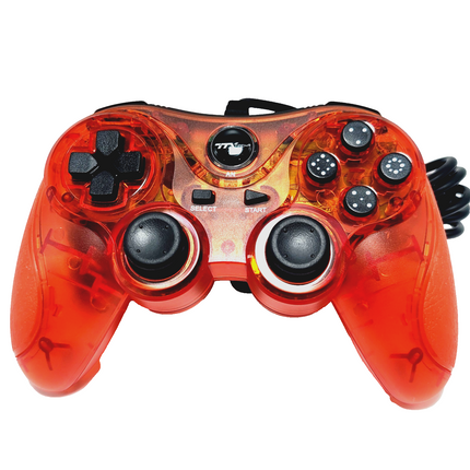 PlayStation / PlayStation 2 Wired Analog Controller Clear Red - TTX Tech