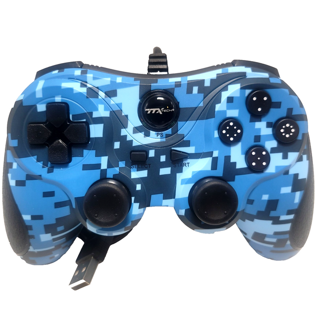PlayStation 3 Wired Controller for PS3 / PC / USB by TTX Tech - Digicamo Blue