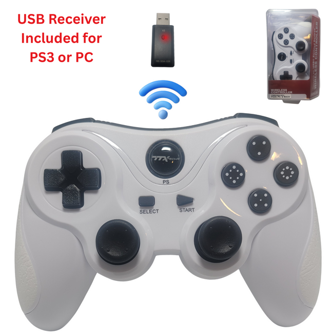 PlayStation 3 / PC 2.4GHz Wireless Controller Ceramic White - TTX Tech