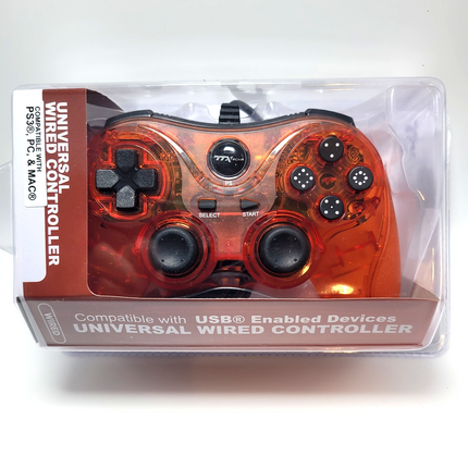 PlayStation 3 / PC Wired USB Controller Clear Red - TTX Tech