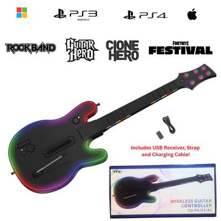 Wireless Guitar Controller PlayStation 3 / PlayStation 4 / PC for Guitar Hero & Rock Band - TTX Tech