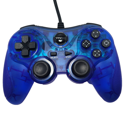 PlayStation / PlayStation 2 Wired Analog Controller Clear Blue - TTX Tech