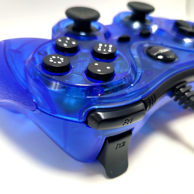 PlayStation / PlayStation 2 Wired Analog Controller Clear Blue - TTX Tech