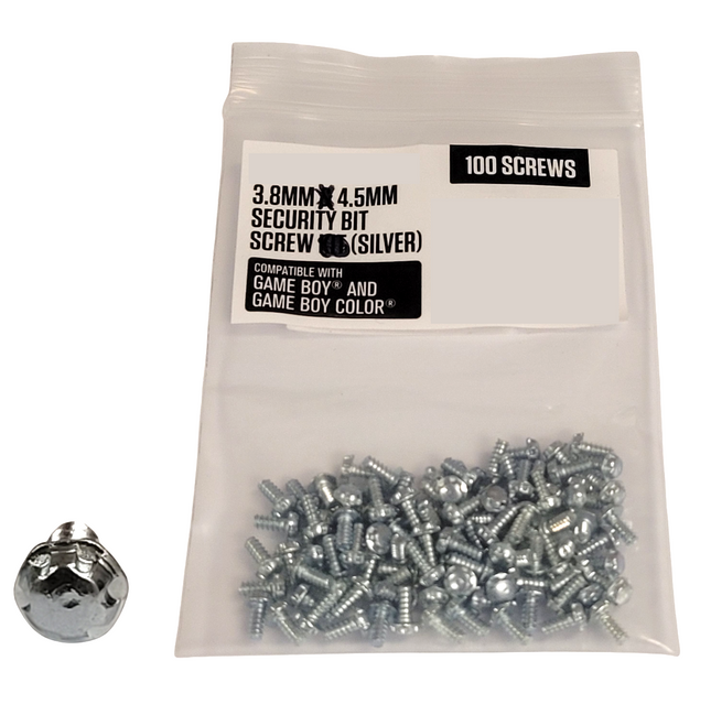 100-Pack of 3.8mm x 4.5mm Security Screws - Game Boy and Game Boy Color Consoles