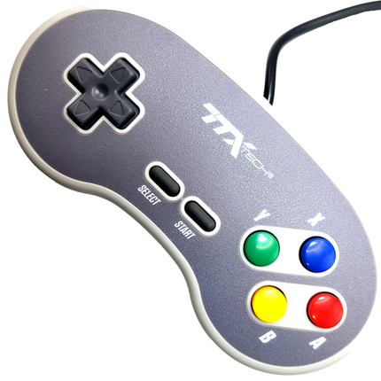 Super Nintendo Wired Controller with Colored Buttons - TTX Tech