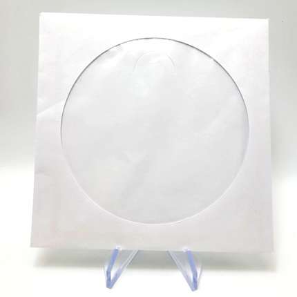 100 Pack White Paper CD / DVD Sleeves with Clear Window & Flap