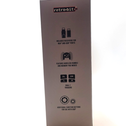 Tribute64 2.4GHz Wireless Controller for N64, Switch, and USB - Classic Gray