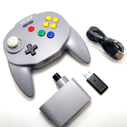 Tribute64 2.4GHz Wireless Controller for N64, Switch, and USB - Classic Gray