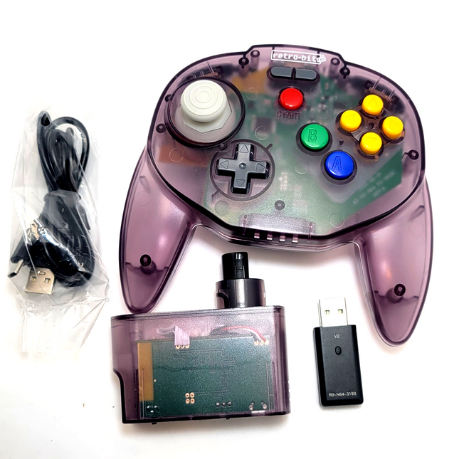 Tribute64 2.4GHz Wireless Controller for N64, Switch, and USB - Atomic Purple