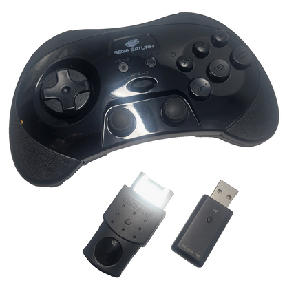 Sega Saturn 2.4GHz Wireless Pro Controller with Analog Joysticks Black - Retro-Bit