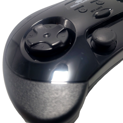 Sega Saturn 2.4GHz Wireless Pro Controller with Analog Joysticks Black - Retro-Bit