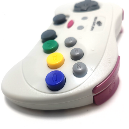 Sega Saturn 2.4GHz Wireless Pro Controller with Analog Joysticks White - Retro-Bit