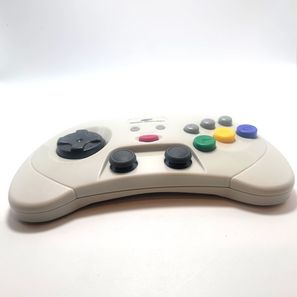 Sega Saturn 2.4GHz Wireless Pro Controller with Analog Joysticks White - Retro-Bit