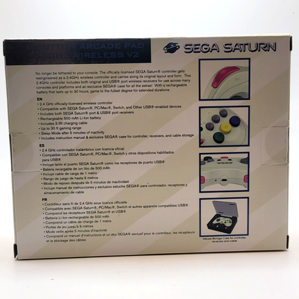 Sega Saturn 2.4GHz Wireless 8-Button Controller White - Retro-Bit®