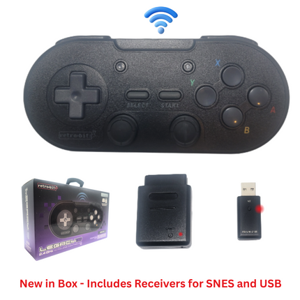 Super Nintendo / Nintendo Switch / PC 2.4GHz Wireless Legacy16 Controller Onyx Black - Retro-Bit®
