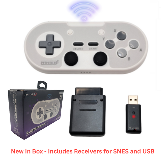 Super Nintendo / Nintendo Switch / Nintendo Switch 2 / PC 2.4GHz Wireless Legacy16 Controller Classic Gray - Retro-Bit®
