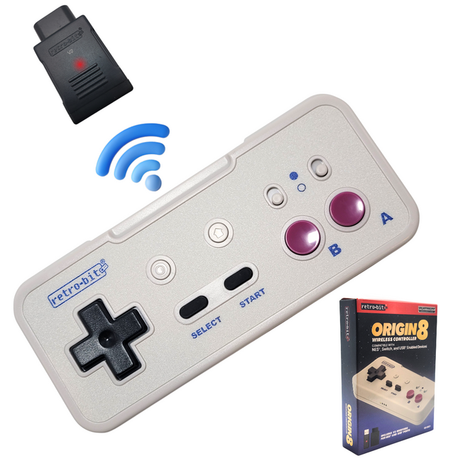 NES / Nintendo Switch / PC 2.4GHz Wireless Origin8 Controller GB Grey – Retro-Bit®