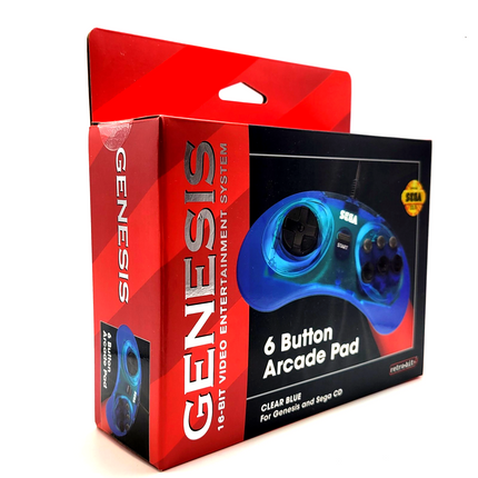Sega Genesis Wired Controller (Clear Blue) - Retro-Bit®