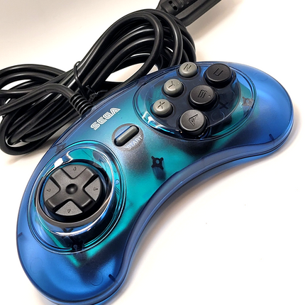 Sega Genesis Wired Controller (Clear Blue) - Retro-Bit®