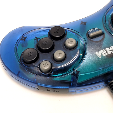 Sega Genesis Wired Controller (Clear Blue) - Retro-Bit®