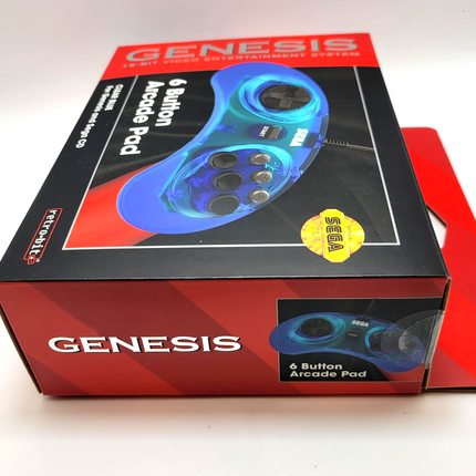 Sega Genesis Wired Controller (Clear Blue) - Retro-Bit®