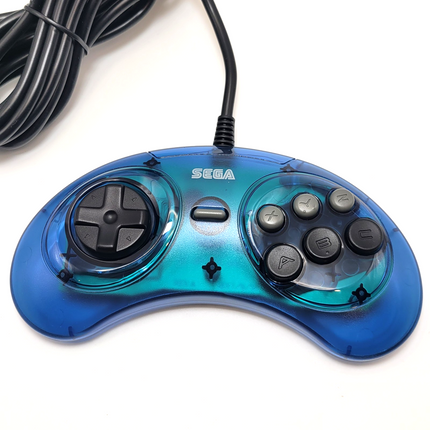 Sega Genesis Wired Controller (Clear Blue) - Retro-Bit®