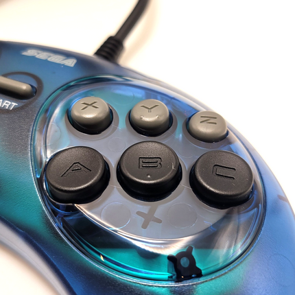 Sega Genesis Wired Controller (Clear Blue) - Retro-Bit®