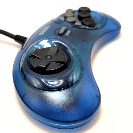 Sega Genesis Wired Controller (Clear Blue) - Retro-Bit®