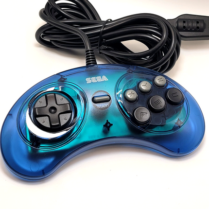 Sega Genesis Wired Controller (Clear Blue) - Retro-Bit®