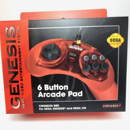 Sega Genesis Wired Controller (Crimson Red) - Retro-Bit®