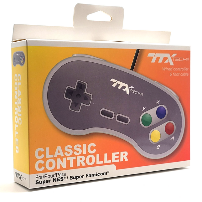 Super Nintendo Wired Controller with Colored Buttons - TTX Tech