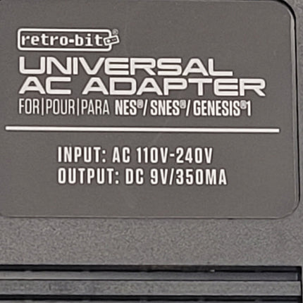 Universal AC Power Adapter – NES / SNES / Sega Genesis 1 – Retro-Bit®